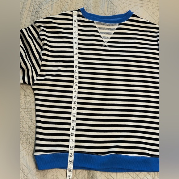 NWOT Free People Classic Striped Oversize Crewneck - Picture 10 of 11